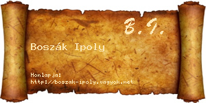 Boszák Ipoly névjegykártya